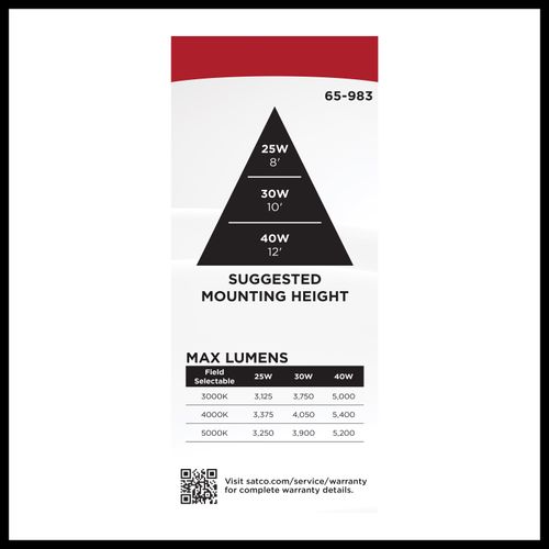 Main product image of 10" LED Field Selectable Canopy Fixture With Sensor, 45/60/70Ws, 3K/4K/5K CCT, 120-277V