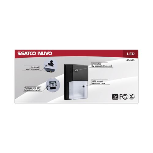 Main product image of LED Entryway Wall Pack, 10/15/20W Selectable, 30K/40K/50K CCT Selectable, Black Finish
