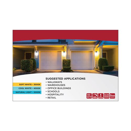 Main product image of LED Entryway Wall Pack, 10/15/20W Selectable, 30K/40K/50K CCT Selectable, Bronze Finish