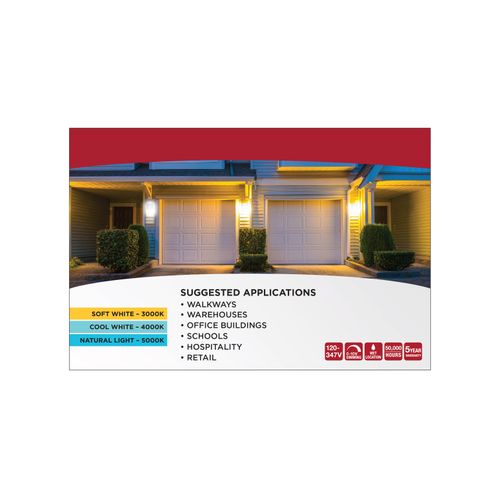 Main product image of LED Entryway Wall Pack, 10/15/20W Selectable, 30K/40K/50K CCT Selectable, White Finish