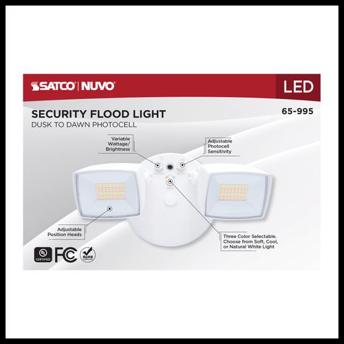 Main product image of LED Security Light, Dual Head, Field Selectable, White Finish