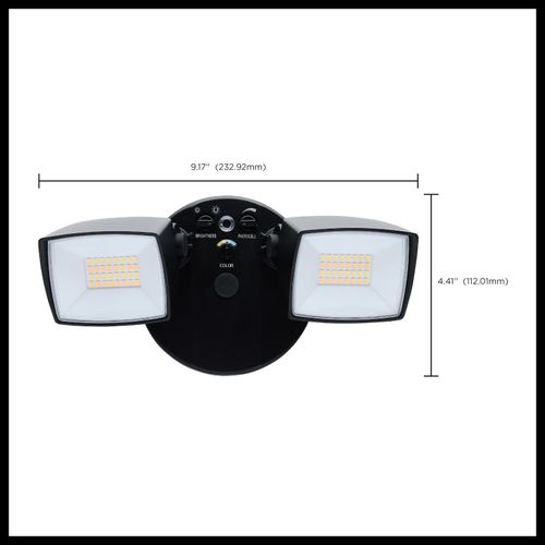 Main product image of LED Security Light, Dual Head, Field Selectable, Black Finish