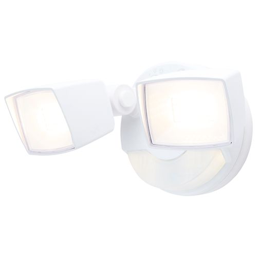Main product image of LED Security Light with Nightlight, PIR Sensor, Dual Head, Field Selectable, White Finish