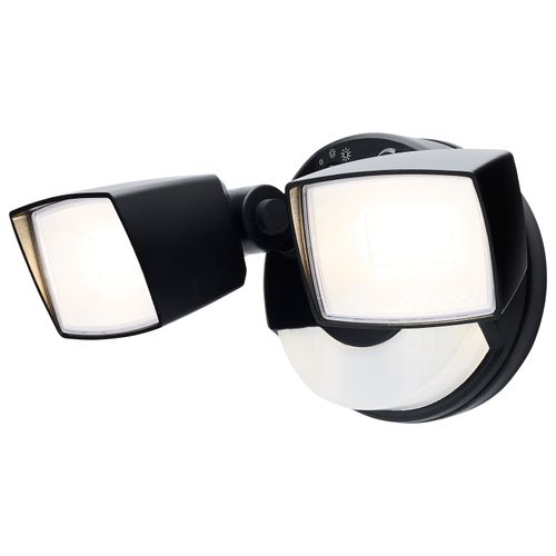 Main product image of LED Security Light with Nightlight, PIR Sensor, Dual Head, Field Selectable, Black Finish