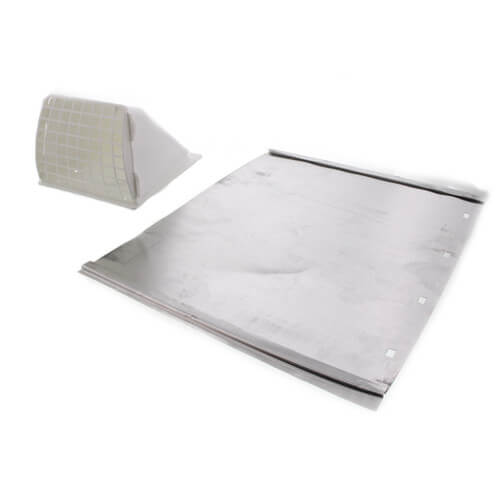Main product image of 4" White Plastic Wide Mouth Dryer Vent Hood (Unassembled)