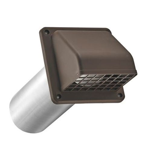 Main product image of 4" Brown Plastic Wide Mouth Dryer Vent Hood (Assembled)