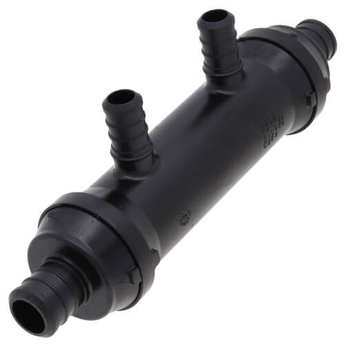 3/4" x 3/4" x 1/2" PureFlow PolyAlloy PEX Crimp Flow Through Manifold (2 Outlets)