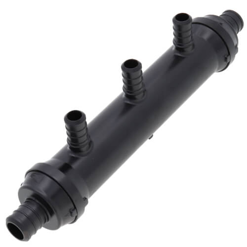 3/4" x 3/4" x 1/2" PureFlow PolyAlloy PEX Crimp Flow Through Manifold (3 Outlets)