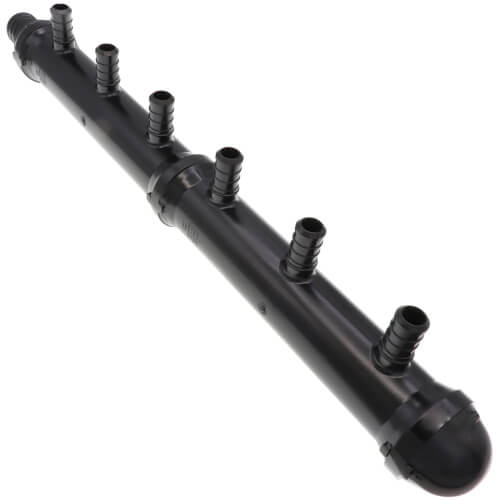 Close x 1" x 1/2" PureFlow PolyAlloy PEX Crimp Manifold (6 Outlets)