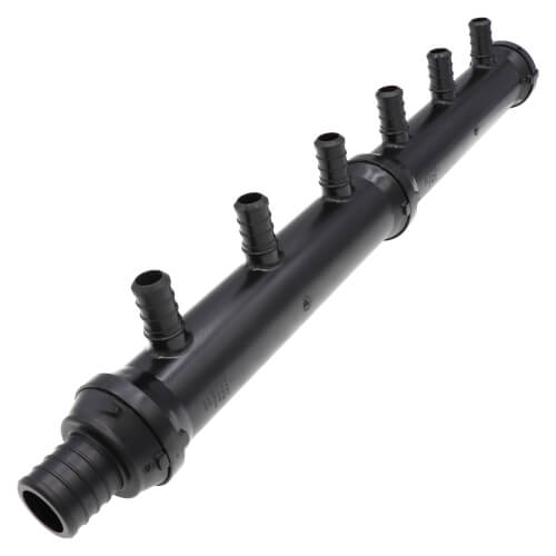 Close x 1" x 1/2" PureFlow PolyAlloy PEX Crimp Manifold (6 Outlets)