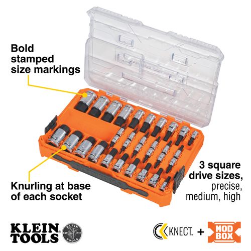 Main product image of Knurled Hex Bit Socket Set, SAE and Metric, '33-Pieces