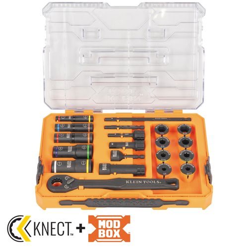 Main product image of KNECT Impact Pass Through & Deep-Well Flip Socket Set, 20 Piece, SAE