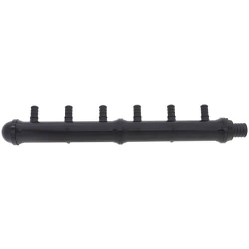 Main product image of 1" x 1" x 1/2" PureFlow PolyAlloy PEX Crimp Flow Through Manifold (6 Outlets)