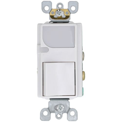 Main product image of Decora Combination Switch w/ LED Guide Light, 15A - White (120V)
