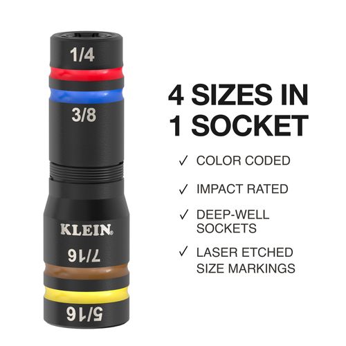 Main product image of KNECT Quad-12 Deep-Well Heavy Duty Impact Flip Socket Set, 6 Piece, SAE