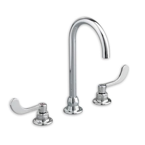 Main product image of Monterrey 8" Widespread Gooseneck Faucet w/ Wrist Blade Handles 1.5 gpm/5.7 Lpm Laminar Flow in Spout Base (Chrome), 6540180.002