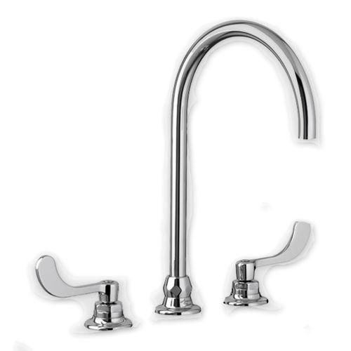 Main product image of Monterrey 8" Widespread 8" Reach Gooseneck Faucet w/ Wrist Blade Handles 1.5 gpm/5.7 Lpm Laminar Flow in Spout Base (Chrome), 6540188.002