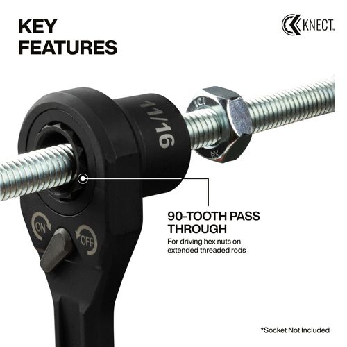 Main product image of KNECT (M) 3/8" Drive Socket Adapter Set and Pass Through Ratchet