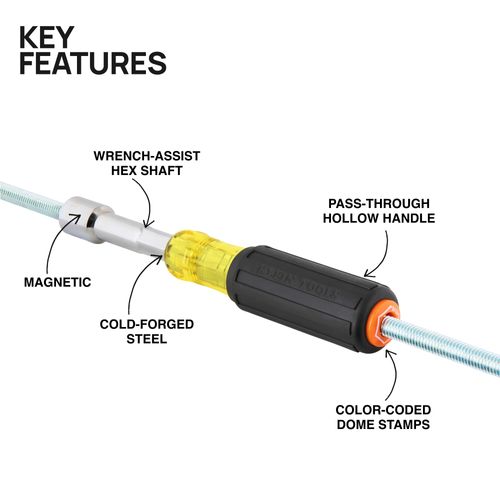 Main product image of Hollow Magnetic Color-Coded Heavy-Duty Nut Driver Set, 6-Piece (1/4" to 9/16")