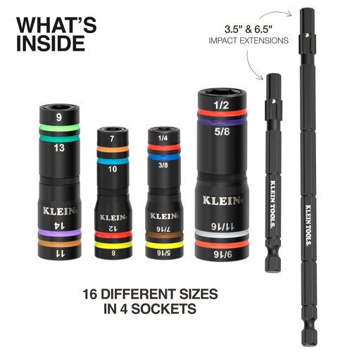 Main product image of KNECT Quad-16 Heavy Duty Impact Flip Socket Set, 6 Piece, SAE and Metric