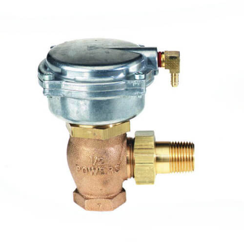 656 Powermite 2-Way 1/2" Angle Union Valve, 3-8 psi, 2.1 cv
