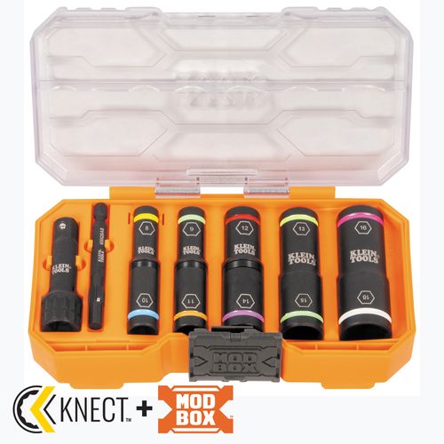 Main product image of KNECT Flip-10 Heavy Duty Flip Impact Socket Set, 8 Piece, Metric