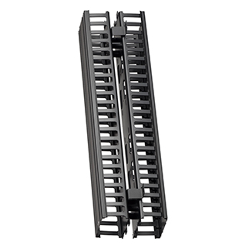 Main product image of Vertical Front And Rear Cable Management, 5" Channel X 40" Long (Black) Snap-on Cover