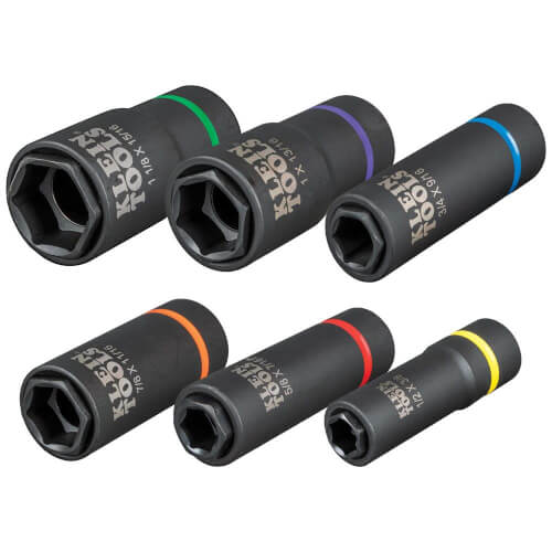 2-in-1 Impact 1/2" Drive 6 Point Socket Set (6 Piece)