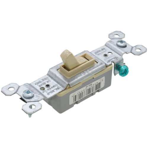 Single-Pole Grounding Toggle Switch, 15A - Ivory (120V)