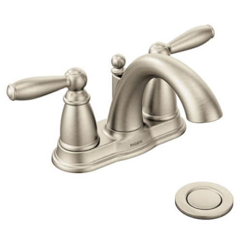 Brantford Two-Handle Bathroom Faucet with Drain Assembly (Brushed Nickel)