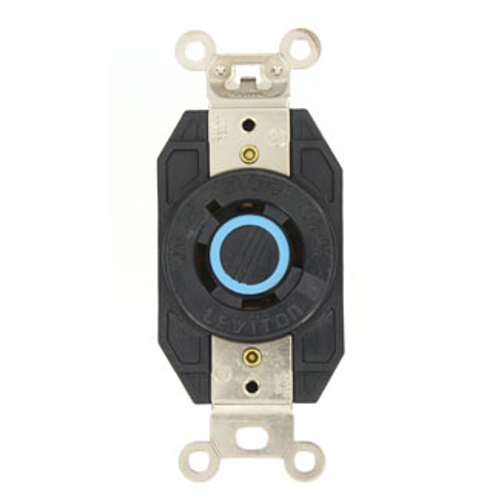 Main product image of 20A, 120/208V 3-Phase Y, NEMA L18-20R, 4P, 4W, Flush Mtg Locking Receptacle, Non-Grounding, V-0-MAX (Black)