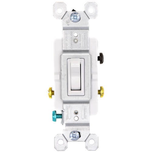 Triple-Pole Grounding Toggle Switch, 15A - White (120V)