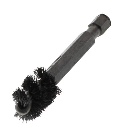 3/8" ID (1/2" OD) Power Copper Fitting Cleaning Plumbing Brush w/ 1/4" Hex Shank
