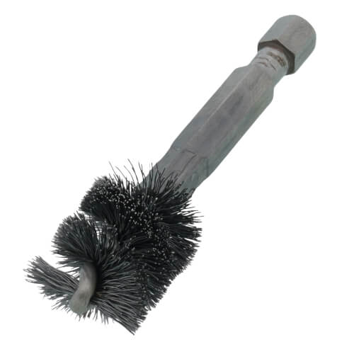 1/2" ID (5/8" OD) Power Copper Fitting Cleaning Plumbing Brush w/ 1/4" Hex Shank