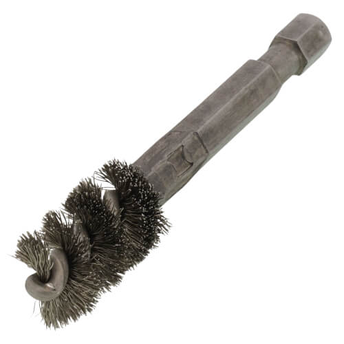 Main product image of 3/8" ID (1/2" OD) Power Copper Fitting Cleaning Refrigeration Brush w/ 1/4" Hex Shank