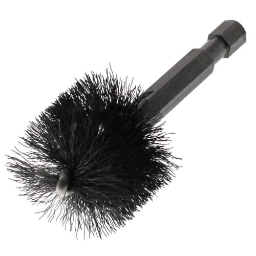Main product image of 1" ID (1-1/8" OD) Power Copper Fitting Cleaning Plumbing Brush w/ 1/4" Hex Shank