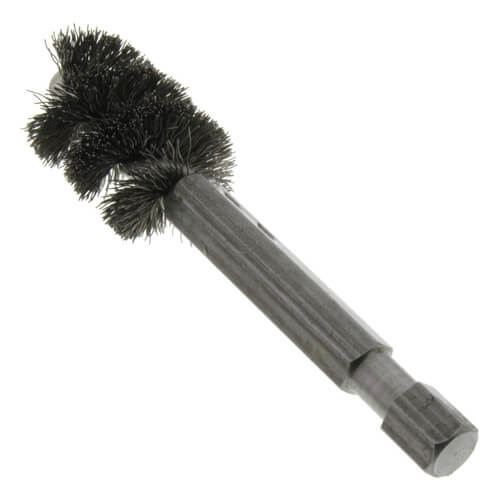 1/2" ID (5/8" OD) Power Copper Fitting Cleaning Refrigeration Brush w/ 1/4" Hex Shank