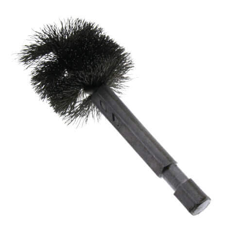 7/8" ID (1" OD) Power Copper Fitting Cleaning Refrigeration Brush w/ 1/4" Hex Shank