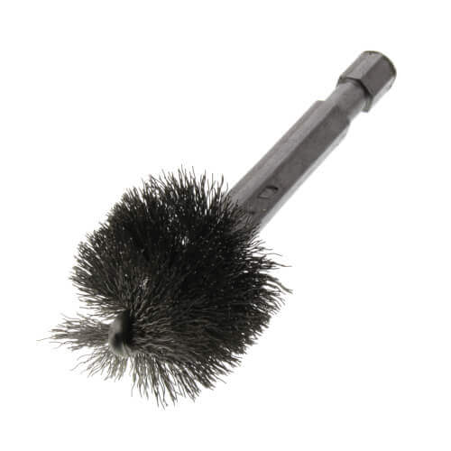 7/8" ID (1" OD) Power Copper Fitting Cleaning Refrigeration Brush w/ 1/4" Hex Shank