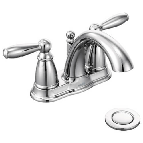 Brantford Two-Handle Bathroom Faucet with Drain Assembly (Chrome)