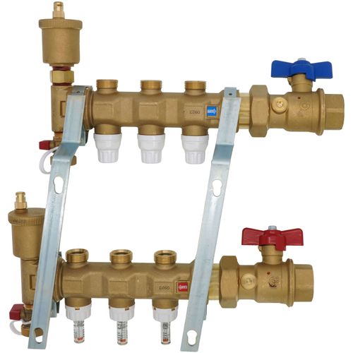 1" TwistFlow Inverted Manifold w/ Temp Gauge (3 Outlets)
