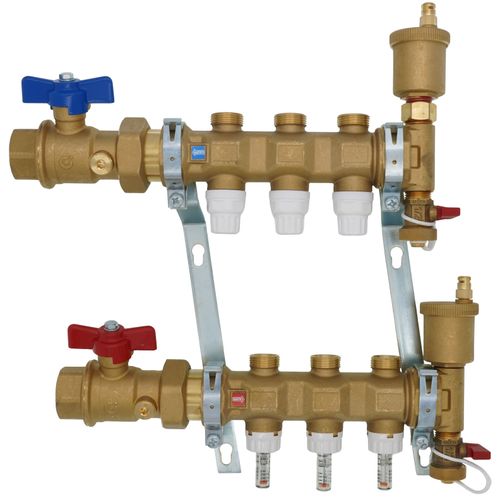 1" TwistFlow Inverted Manifold w/ Temp Gauge (3 Outlets)