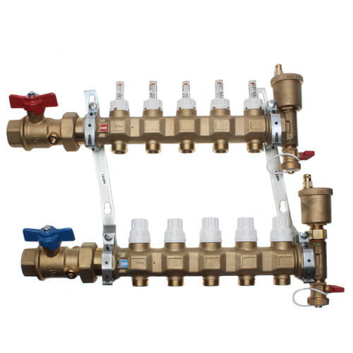Main product image of 1" TwistFlow Manifold w/ Temp Gauge (5 Loops)