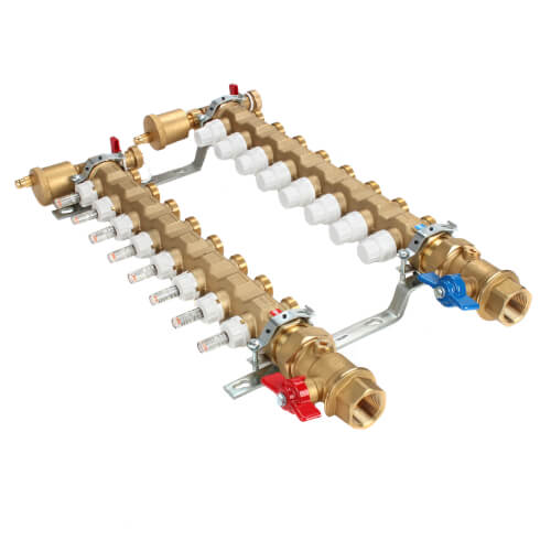1" TwistFlow Manifold w/ Temp Gauge (8 Outlets)