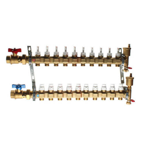 1" TwistFlow Manifold w/ Temp Gauge (8 Outlets)