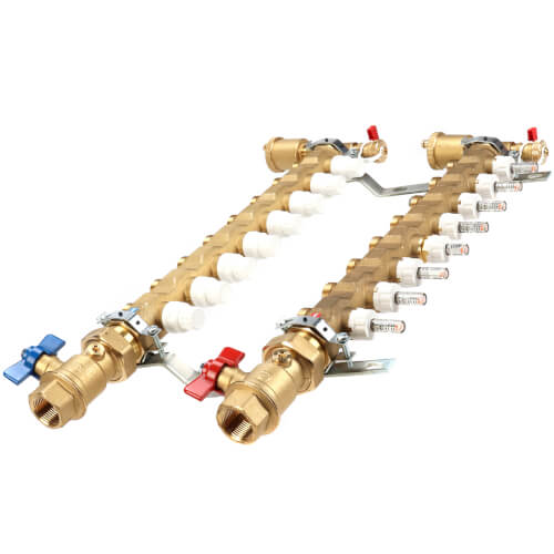 1" TwistFlow Inverted Manifold w/ Temp Gauge (8 Outlets)