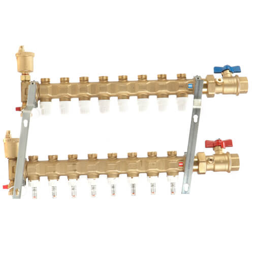 1" TwistFlow Inverted Manifold w/ Temp Gauge (8 Outlets)