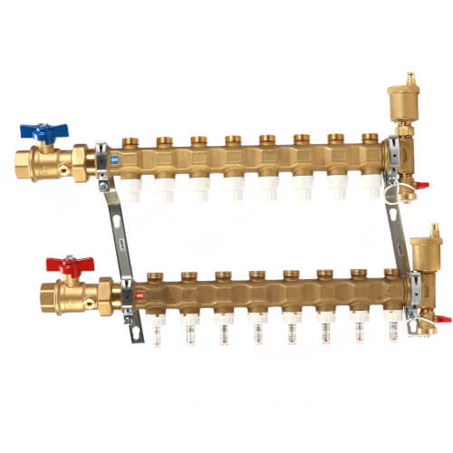 1" TwistFlow Inverted Manifold w/ Temp Gauge (8 Outlets)