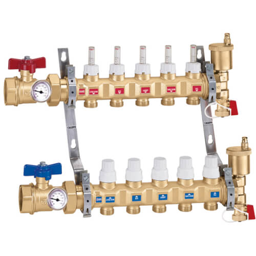 1" Inverted TwistFlow Manifold w/ Temp Gauge (10 Outlets)