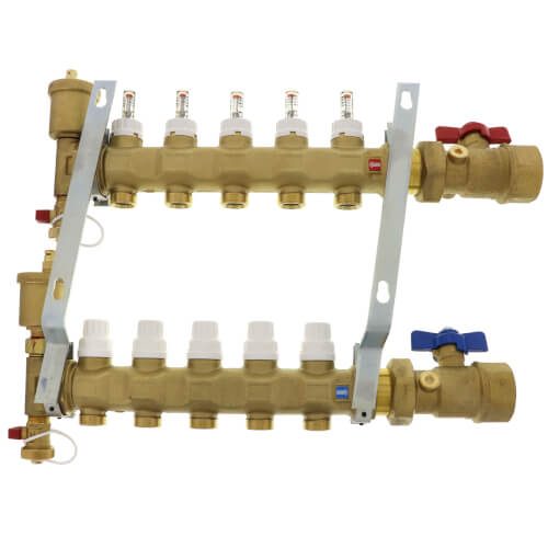 1-1/4" TwistFlow Manifold w/ Temp Gauge (5 Outlets)